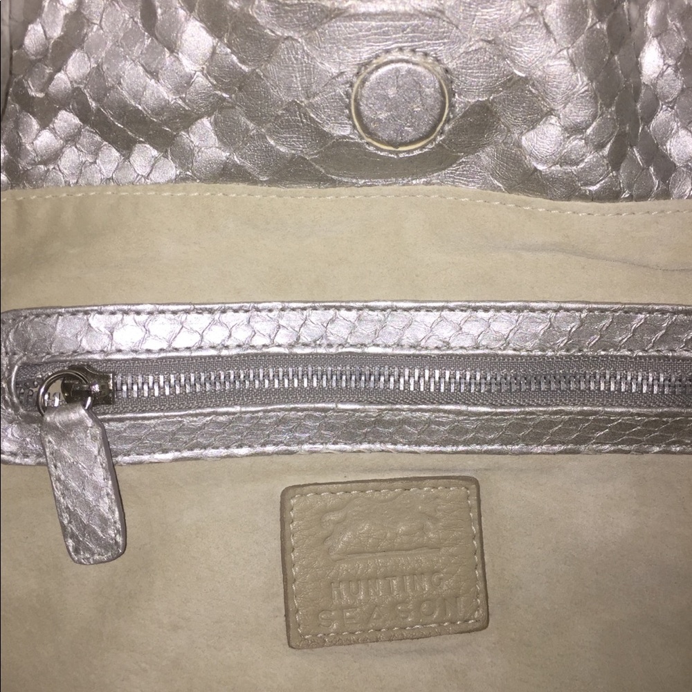 Silver Metallic Python Hobo Bag - image 3